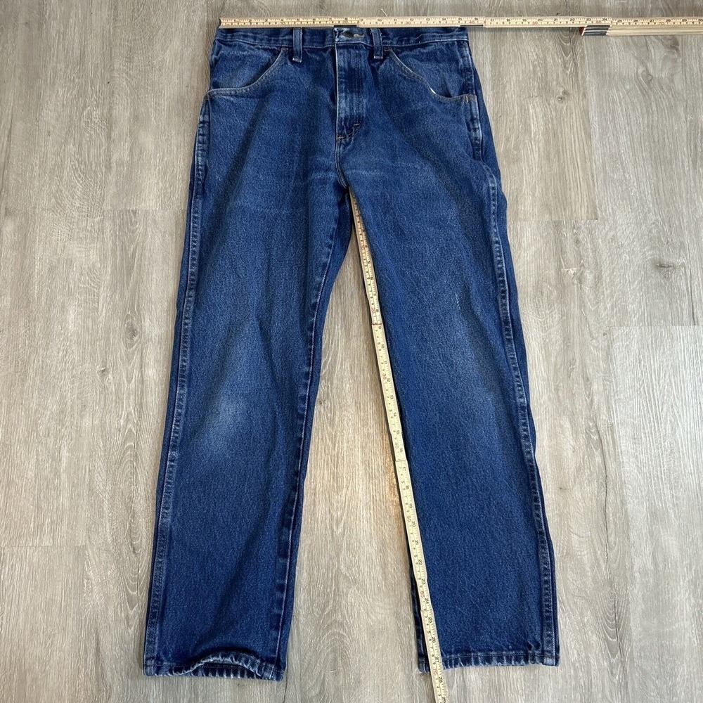 Rustler Men's Jeans 33x30 Blue Denim Straight Leg Regular Fit Workwear Vintage - Picture 2 of 12